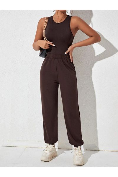 Mythologie Jogger Sweatpants - Καφέ λαστιχένιο πόδι ψηλόμεσο χειμώνα