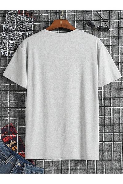 Mythologie Gym Panda T-Shirt - Γκρι εμπριμέ κοντό μανίκι με λαιμόκοψη