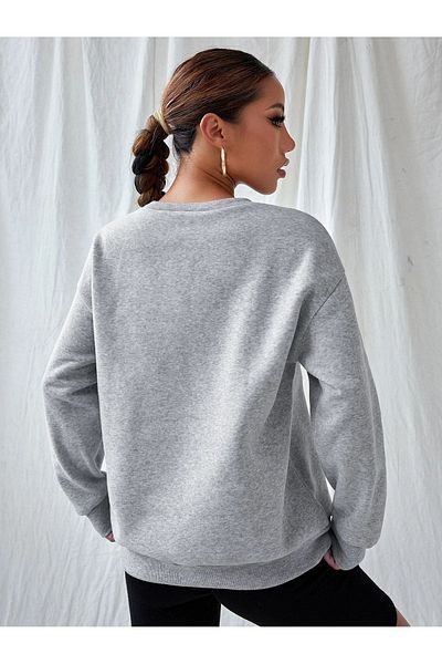 MODARİCH Φούτερ San Francisco Usa - Γκρι εμπριμέ Oversize Crew Neck