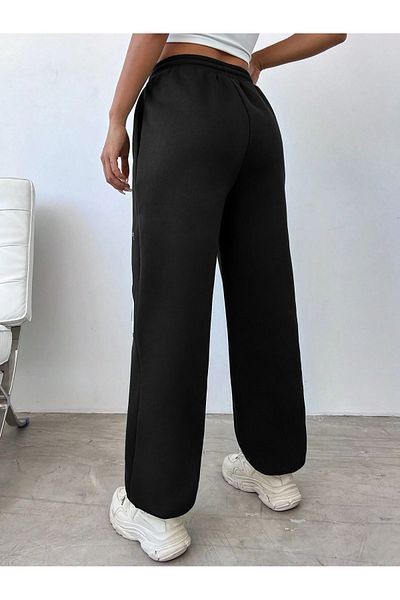 Mythologie 25 Skull Sweatpants Jogger - Μαύρο εμπριμέ λαστιχένιο πόδι ψηλόμεσο χειμώνα