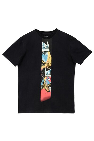 Nors Μαύρο μπλουζάκι Viking Twins Regular