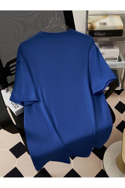 Mythologie Μπλουζάκι Anime Characters - Sax Blue Printed Oversize Crew Neck με κοντό μανίκι