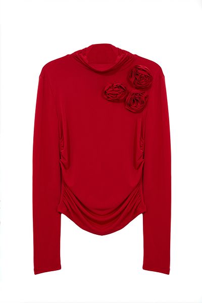 Trendyol Collection Лимитирана серия плетена розова креп блуза Tpraw25Bz00006