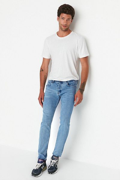 Trendyol Collection Μπλε Skinny Fit Slim Τζιν Τζιν Παντελόνι TMNAW23JE00047