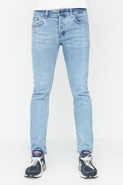 Trendyol Collection Μπλε Skinny Fit Slim Τζιν Τζιν Παντελόνι TMNAW23JE00047