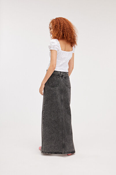 Monki Anabelle Denim Shirt Skirt