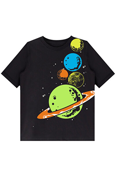 Denokids Boy's Short Sleeve Planets T-shirt