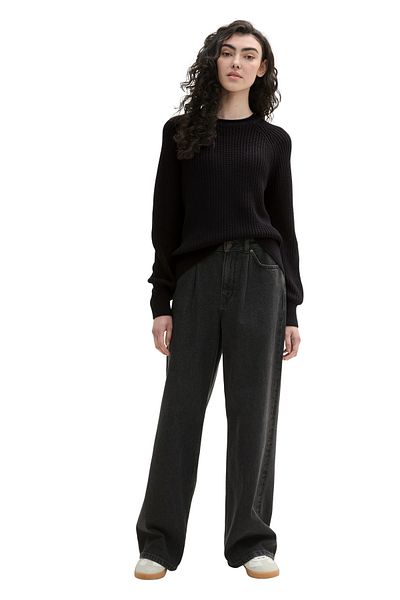 Tom Tailor Denim Pulover cu gât crew - Potrivire confortabilă