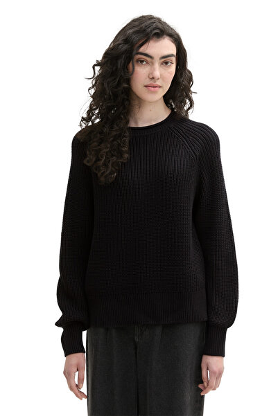 Tom Tailor Denim Pulovr s výstřihem – uvolněný střih