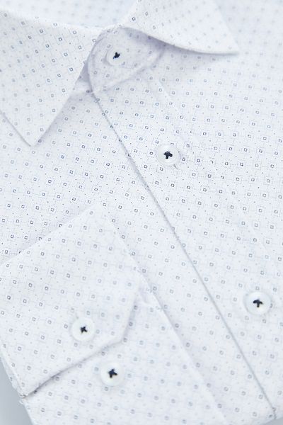 Trendyol Collection White Slim Fit Patterned Men's Classic Smart Shirt Tedaw25Go00011