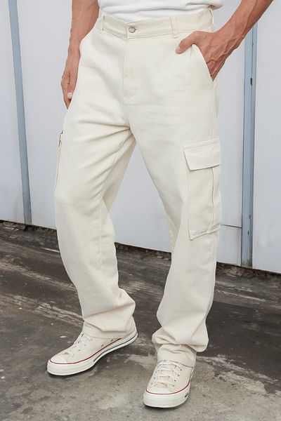 Trendyol Collection Stone Cargo Pocket Baggy Fit 100% βαμβακερό Gabardine Άνετο παντελόνι TMNSS24PL00021