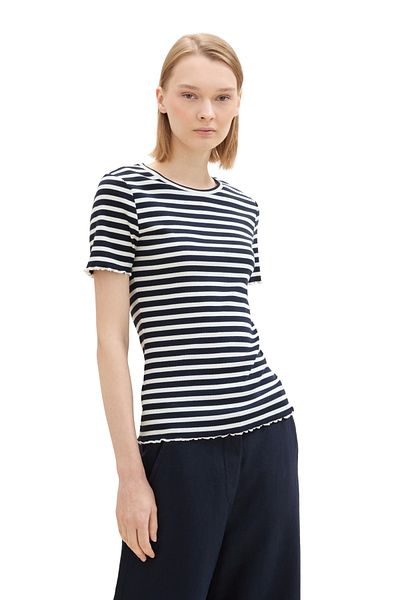 Tom Tailor Tricou cu nervuri subțire