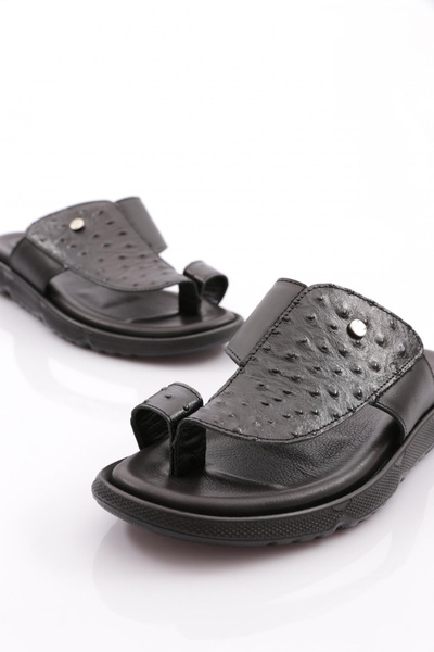 DGN 886 Men's - Genuine Leather, Flat Sole Flip Flops