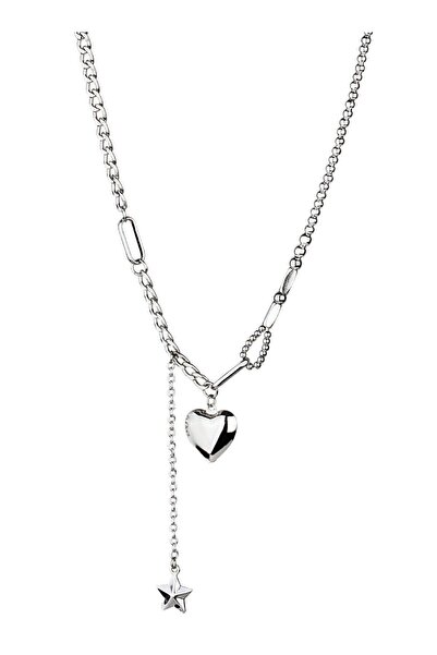 Klips Concept قلادة على شكل قلب ونجمة مفصلة