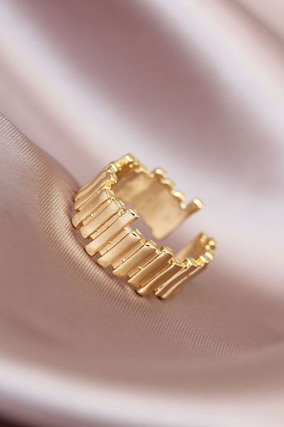 CPU ELEKTRONİK Cpu Gold Color Metal Adjustable Women's Ring