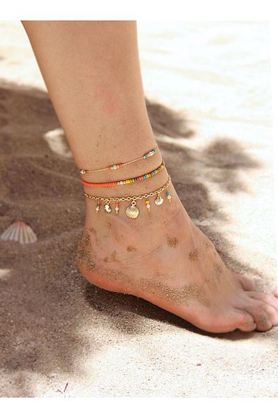 Klips Concept Triple Combination Bead String Anklet