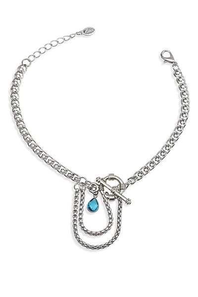Klips Concept Chain Dangle Drop Stone Detailed Anklet