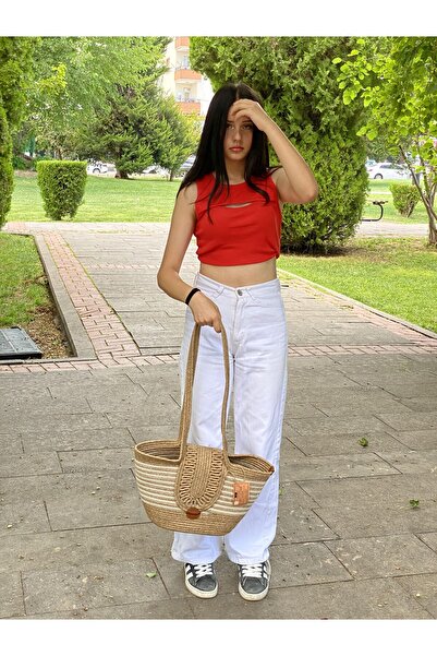 Generic Brand Straw Jute Look Hand and Shoulder Bag - Beach Bag