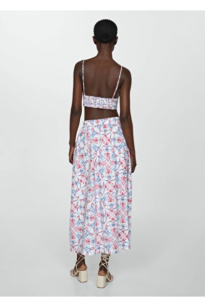 MANGO Woman Desenli midi etek