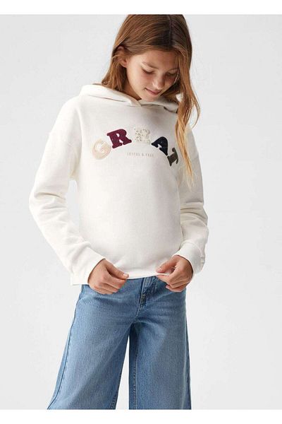 MANGO Kids Κεντητό φούτερ με κείμενο