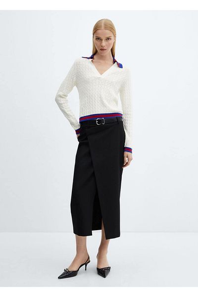MANGO Woman Polo Collar Sweater