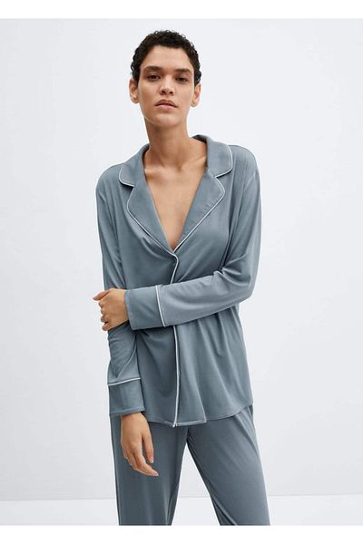 MANGO Woman Žebrovaná pyžamová košile