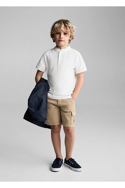 MANGO Kids Bavlněná polokošile – převládající design límce