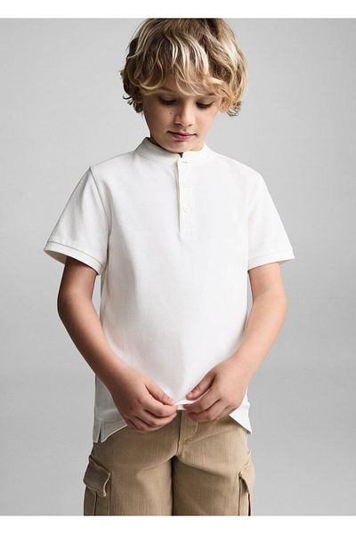 MANGO Kids Bavlněná polokošile – převládající design límce