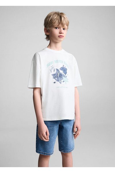 MANGO Kids Tricou Alb Pentru Copii