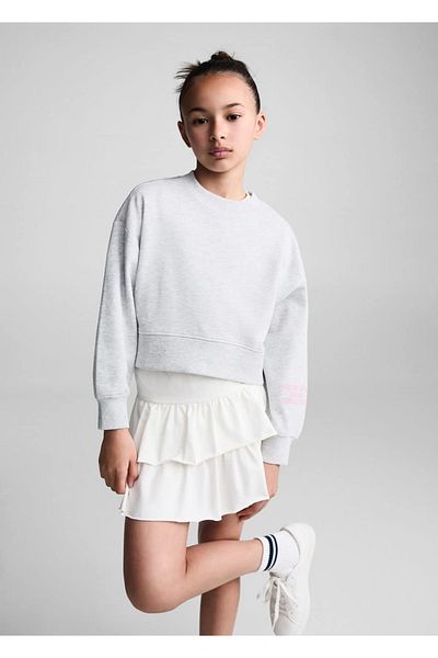 MANGO Kids Κοντό φούτερ με μήνυμα