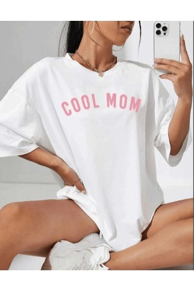 Pink Sky Μπλουζάκι Cool Mom Printed Oversize - Χαλαρή Εφαρμογή