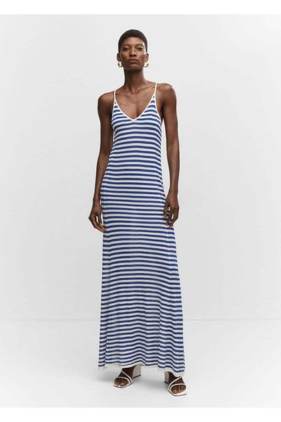 MANGO Woman Gestreiftes Strickkleid