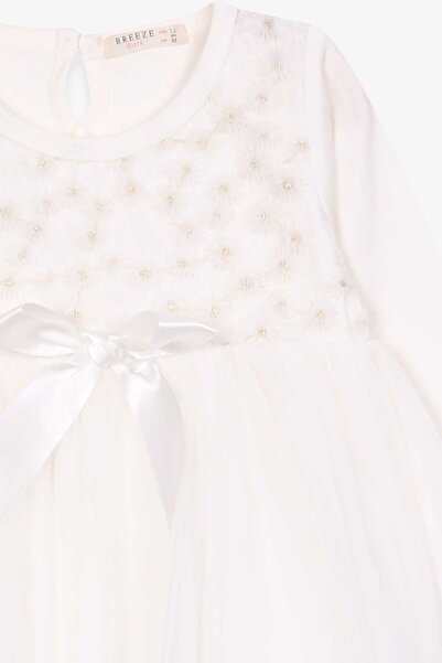 Breeze Girl's Dress, Tulle, Daisy Pattern, 1.5-5 Years, Ecru