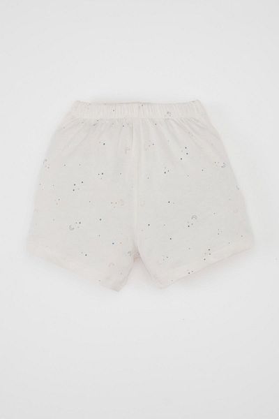 DeFacto Shining Combed Cotton Pajamas Set for Baby Girl - Short Sleeve, Elastic Waist, Shorts Bottom C5066A524Hs