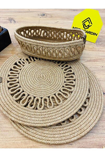 bestiva طبق تقديم من الجوت الخوص مكون من 3 قطع - طبق تقديم أمريكي وسلة