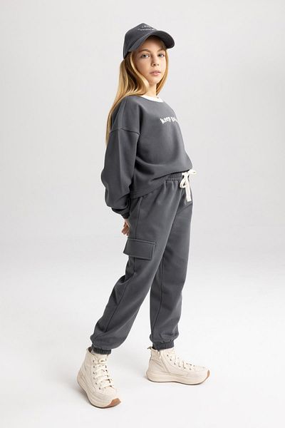 DeFacto Printed Sweatshirt and Tracksuit Set for Girls - B2912a823wn
