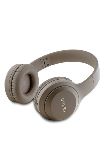 Guess Kulak Üstü Bluetooth Kulaklık Guess  Lisanslı Katlanabilir Metal Klasik Logolu Kahverengi