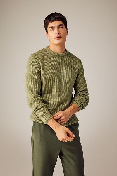 DeFacto Standard Fit Regular Cut Crew Neck Basic Plain Knitwear Sweater N9902Az23Wn