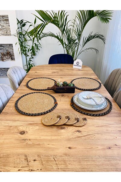 my doğa store sunum tabak altlığı jüt  supla amerikan servis ve bardak altı 8...