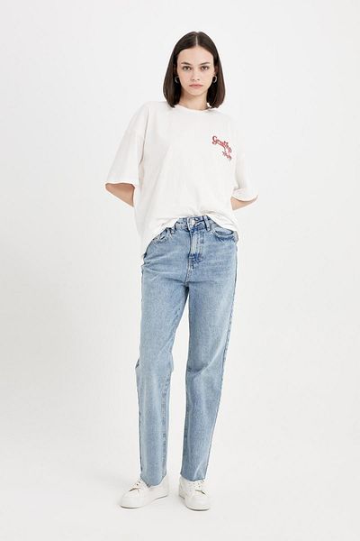 DeFacto High Waist Straight Fit Jeans - Knöchellang, waschbare Hose C9675AX24HS