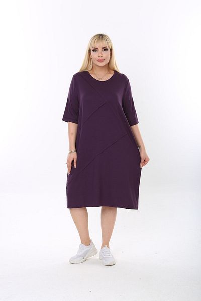 GOLVEN Cotton Sports Stitching Large Size Dress