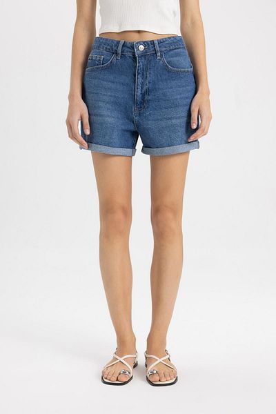 DeFacto Jeans-Shorts mit hoher Taille im Mom-Fit C2380AX24SM