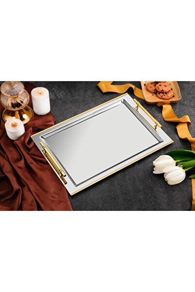 Tiamo Rio Paslanmaz Çelik Altın Kaplama Çay Tepsisi Kordon Gold