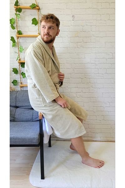 Alpar Tekstil Cotton Soft Towel for Men and Women - Bathrobe / Beige
