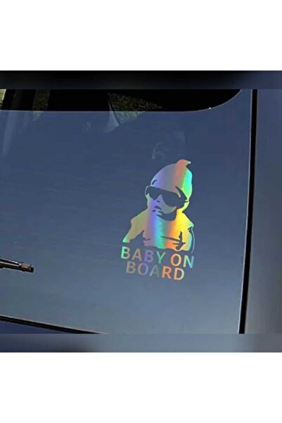 Hologram Arka Cam Sticker Arabada Bebek var Oto Aksesuar Çıkartma