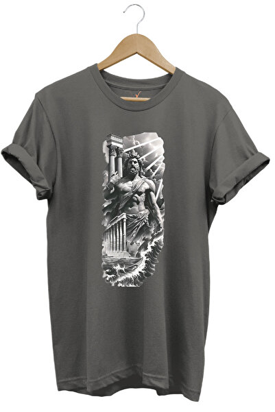 WİDİ Mitologia greacă Parthenon Zeus Imprimat Minimal Regular Fit 100% bumbac...