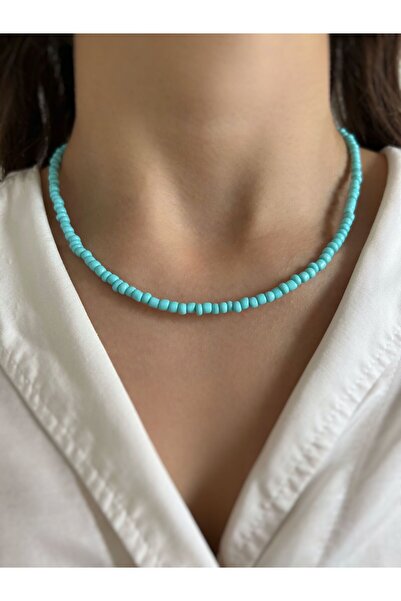 ToffyStore قلادة من الخرز الفيروزي - تصميم أنيق ومريح