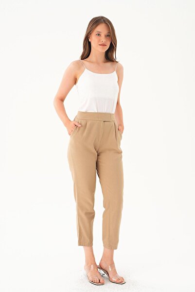 Rays 4097A Бежови панталони с морковна кройка - дизайн с велкро