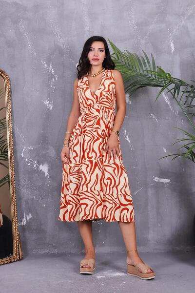 ZEYWEAR Double Breasted Collar Back Lace up Dress