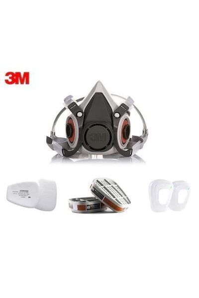 3M 6200 Yarım Yüz Maskesi + 6059 Abek Filtre + 5935 P3 Filtre +k501 Kapak